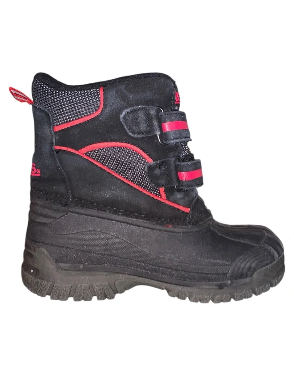 Totes Toddler 11 Black & Red Winter Boots Warm Waterproof Snow Boots